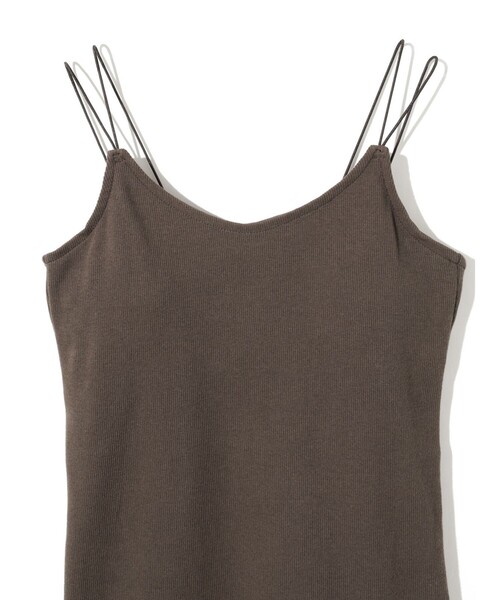 MIDIUMISOLID（ミディウミソリッド）の「MIDIUMISOLID for Ladies パッド入りキャミソール（Tシャツ/カットソー・レディース・ブラック/オフホワイト/ブラウン・FREE）」の13枚目の写真