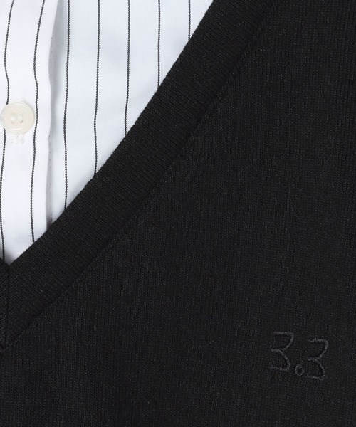 3.3 Field Trip （3.3フィールドトリップ）の「3.3 Field Trip／シャツレイヤードワンピース（シャツワンピース・レディース・グレー/ブラック・SMALL/MEDIUM）」の5枚目の写真