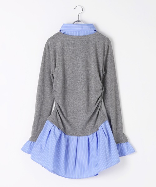 3.3 Field Trip （3.3フィールドトリップ）の「3.3 Field Trip／シャツレイヤードワンピース（シャツワンピース・レディース・グレー/ブラック・SMALL/MEDIUM）」の6枚目の写真