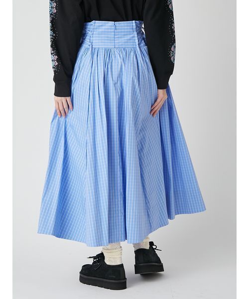 LILY BROWN(リリーブラウン)の「2wayボリュームシャツスカート(スカート・レディース・ブルー/レッド/ベージュ・0/1)」の6枚目の写真