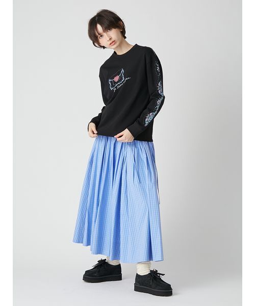 LILY BROWN(リリーブラウン)の「2wayボリュームシャツスカート(スカート・レディース・ブルー/レッド/ベージュ・0/1)」の12枚目の写真