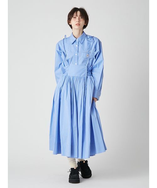 LILY BROWN(リリーブラウン)の「2wayボリュームシャツスカート(スカート・レディース・ブルー/レッド/ベージュ・0/1)」の14枚目の写真