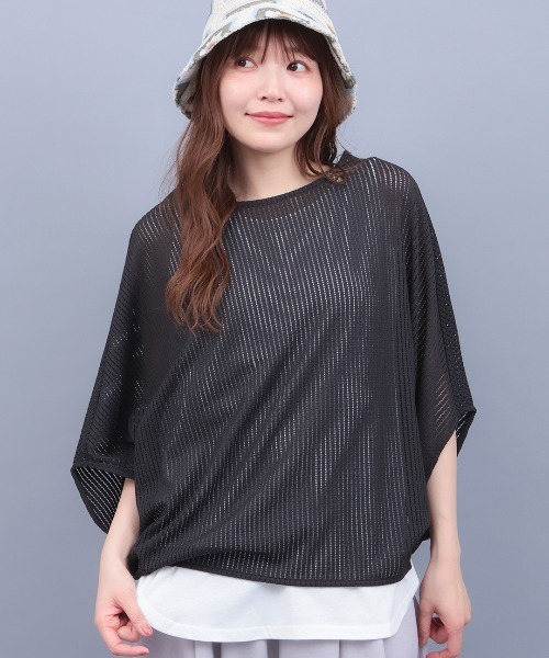 チチカカ(チチカカ)の「メッシュ×タンクセットプルオーバー(Tシャツ/カットソー・レディース・ブラック/カーキ/ホワイト・FREE)」の2枚目の写真
