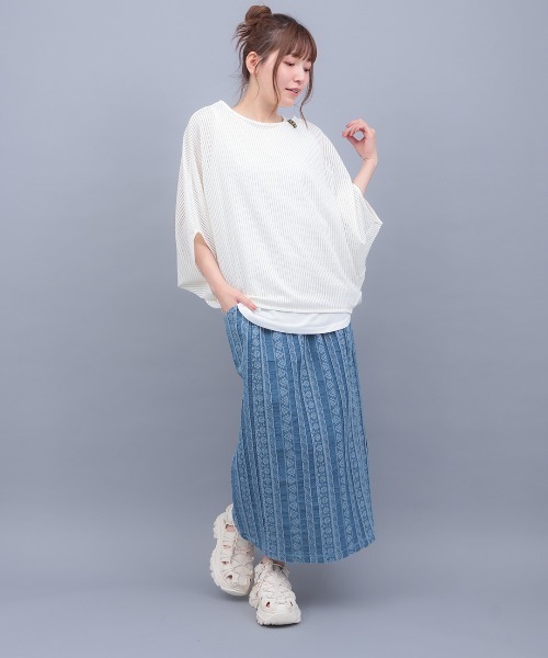 チチカカ(チチカカ)の「メッシュ×タンクセットプルオーバー(Tシャツ/カットソー・レディース・ブラック/カーキ/ホワイト・FREE)」の4枚目の写真