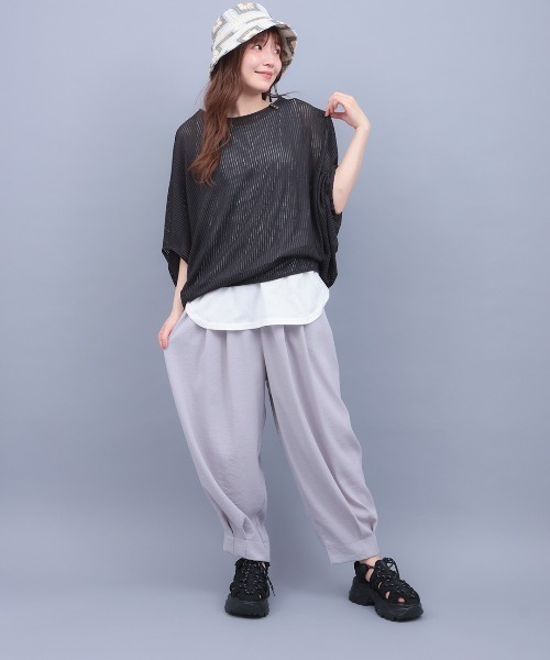チチカカ(チチカカ)の「メッシュ×タンクセットプルオーバー(Tシャツ/カットソー・レディース・ブラック/カーキ/ホワイト・FREE)」の5枚目の写真