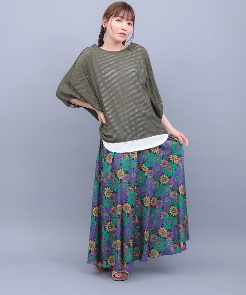 チチカカ(チチカカ)の「メッシュ×タンクセットプルオーバー(Tシャツ/カットソー・レディース・ブラック/カーキ/ホワイト・FREE)」の6枚目の写真