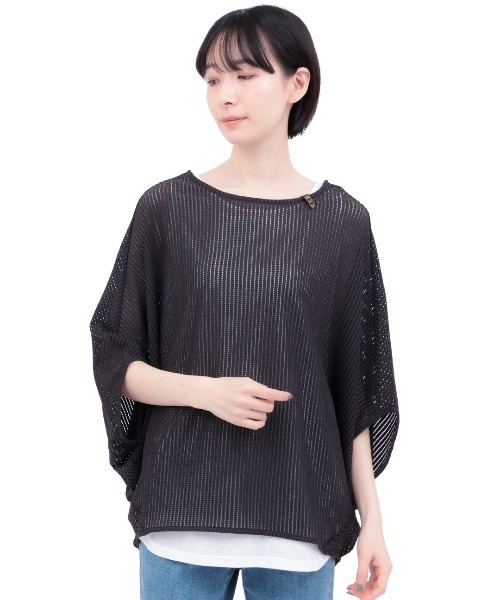 チチカカ(チチカカ)の「メッシュ×タンクセットプルオーバー(Tシャツ/カットソー・レディース・ブラック/カーキ/ホワイト・FREE)」の8枚目の写真