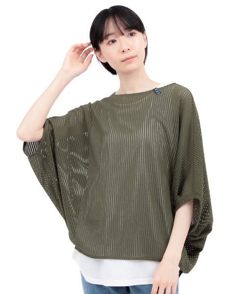 チチカカ(チチカカ)の「メッシュ×タンクセットプルオーバー(Tシャツ/カットソー・レディース・ブラック/カーキ/ホワイト・FREE)」の9枚目の写真