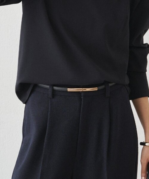 LOUNGEDRESS(ラウンジドレス)の「【GALENA/ガレナ】メタルバックルナローベルト(ベルト・レディース・ブラック・FREE)」の2枚目の写真