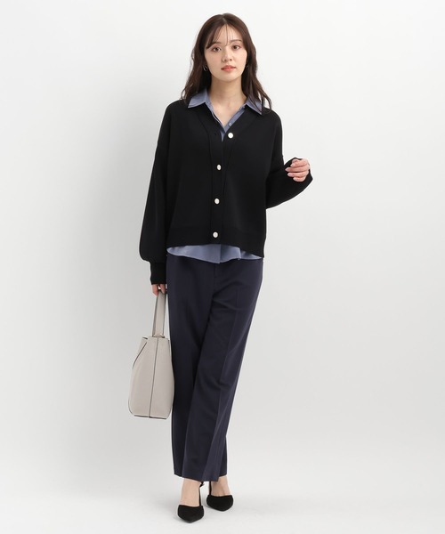 Andemiu（アンデミュウ）の「エリツキキンボタンカーディガン639517（ニット/セーター・レディース・ブラック/ブルーグレー/グレイッシュベージュ・FREE）」の10枚目の写真