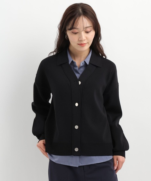 Andemiu（アンデミュウ）の「エリツキキンボタンカーディガン639517（ニット/セーター・レディース・ブラック/ブルーグレー/グレイッシュベージュ・FREE）」の11枚目の写真