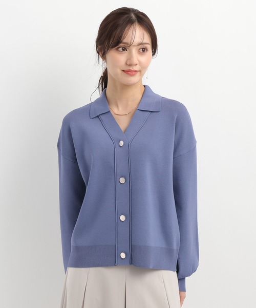 Andemiu（アンデミュウ）の「エリツキキンボタンカーディガン639517（ニット/セーター・レディース・ブラック/ブルーグレー/グレイッシュベージュ・FREE）」の18枚目の写真