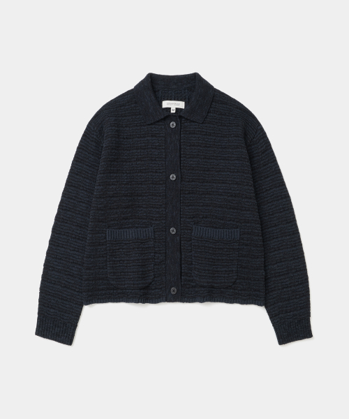 UNIFORM BRIDGE(ユニフォームブリッジ)の「tweed knit cardigan(womens) navy(ニット/セーター・レディース・その他・SMALL/MEDIUM)」の1枚目の写真