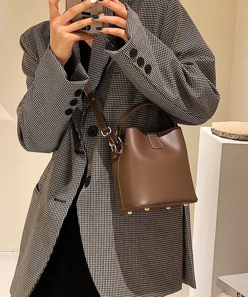 c.u.l（シーユーエル）の「2way バケツ型 合皮 フェイクレザー ショルダーバッグ cula1417（ショルダーバッグ・レディース・ブラウン系その他/ブラック/ダークブラウン/ブラウン・FREE）」の8枚目の写真