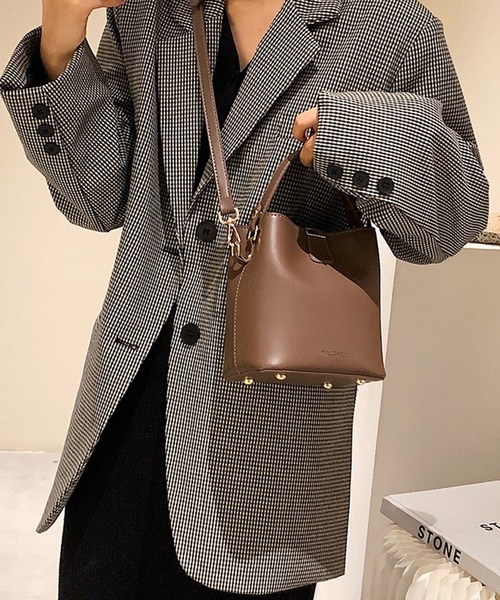 c.u.l（シーユーエル）の「2way バケツ型 合皮 フェイクレザー ショルダーバッグ cula1417（ショルダーバッグ・レディース・ブラウン系その他/ブラック/ダークブラウン/ブラウン・FREE）」の9枚目の写真