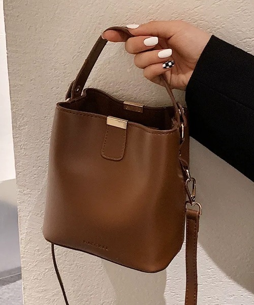 c.u.l（シーユーエル）の「2way バケツ型 合皮 フェイクレザー ショルダーバッグ cula1417（ショルダーバッグ・レディース・ブラウン系その他/ブラック/ダークブラウン/ブラウン・FREE）」の11枚目の写真