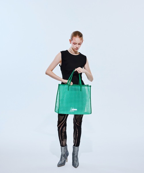 HELOYSE(エロイーズ)の「BEACH SQUARE TOTE(トートバッグ・レディース・グリーン/レオパード/ブラック/ベージュ・FREE)」の12枚目の写真