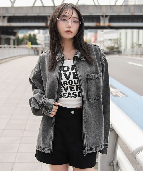 WEGO(ウィゴー)の「WEGO/【26年春夏新作】デニムシャツジャケット(デニムジャケット・メンズ・コバルトブルー/ブラック系3・MEDIUM/LARGE)」の5枚目の写真