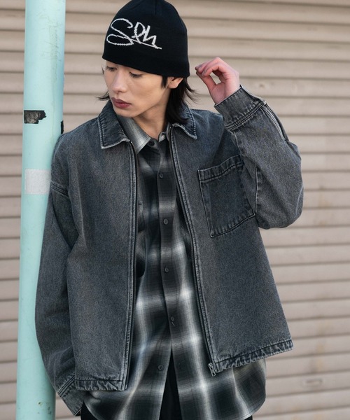 WEGO(ウィゴー)の「WEGO/【26年春夏新作】デニムシャツジャケット(デニムジャケット・メンズ・コバルトブルー/ブラック系3・MEDIUM/LARGE)」の4枚目の写真