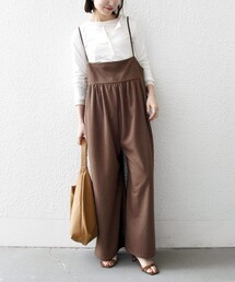 SHIPS（シップス）の「SHIPS any:〈洗濯機可能〉ループヤーン イージー ギャザー サロペット（サロペット/オーバーオール）」