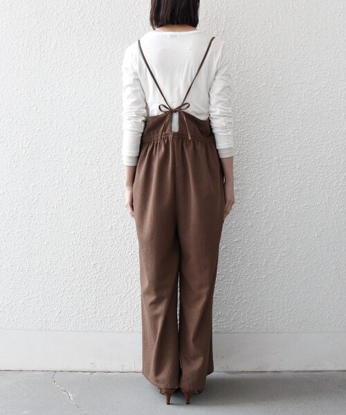 SHIPS any（シップス エニィ）の「SHIPS any:〈洗濯機可能〉ループヤーン イージー ギャザー サロペット（サロペット/オーバーオール・レディース・ブラック/ブラウン・ONE SIZE）」の18枚目の写真