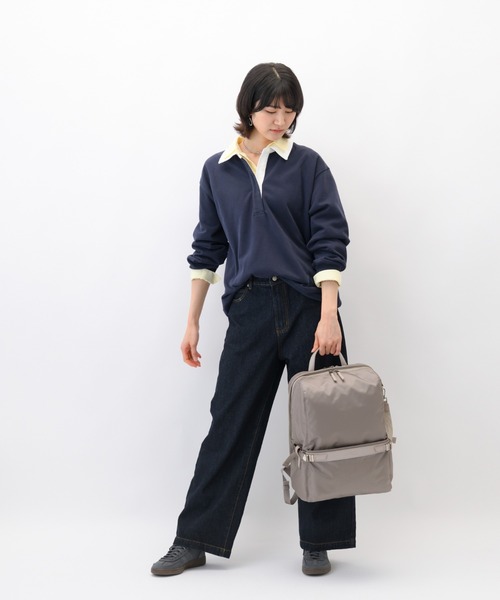 W&.Day/Night（ダブルアンド デイナイト）の「リュックサック リッカ スクエアリュック２ 21L B4サイズ 15.6インチPC ボトルホルダー 19153（バックパック/リュック・レディース・アッシュブラウン/ブラック/スモークピンク・FREE）」の15枚目の写真