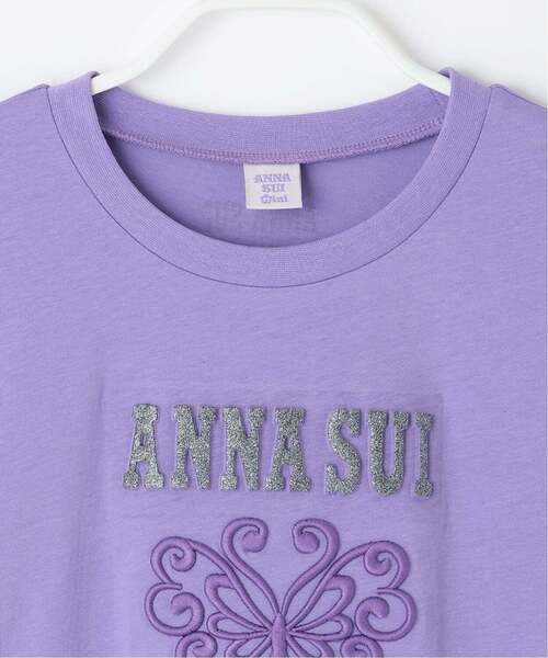 ANNA SUI mini(アナスイ・ミニ)の「【親子リンク】蝶ロゴ長袖Tシャツ【接触冷感・UVカット】(Tシャツ/カットソー・キッズ・ホワイト/パープル・140cm/150cm/130cm/120cm/160cm)」の4枚目の写真