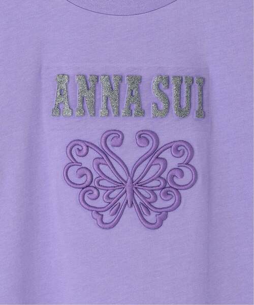 ANNA SUI mini(アナスイ・ミニ)の「【親子リンク】蝶ロゴ長袖Tシャツ【接触冷感・UVカット】(Tシャツ/カットソー・キッズ・ホワイト/パープル・140cm/150cm/130cm/120cm/160cm)」の5枚目の写真