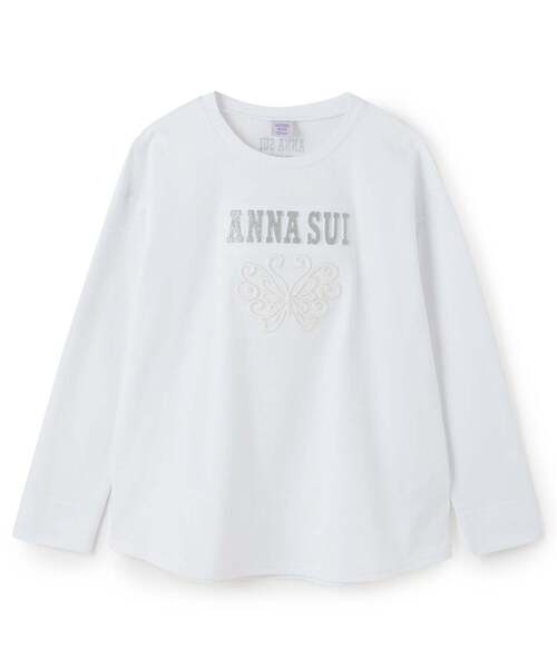 ANNA SUI mini(アナスイ・ミニ)の「【親子リンク】蝶ロゴ長袖Tシャツ【接触冷感・UVカット】(Tシャツ/カットソー・キッズ・ホワイト/パープル・140cm/150cm/130cm/120cm/160cm)」の13枚目の写真