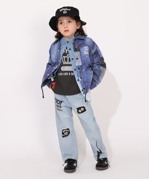 BABYDOLL（ベビードール）の「コーチジャケット 1384K（ナイロンジャケット・キッズ・ブラック/ライトインディゴブルー・100cm/120cm/130cm/90cm/110cm）」の7枚目の写真