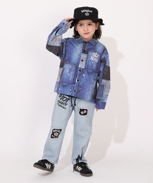 BABYDOLL（ベビードール）の「コーチジャケット 1384K（ナイロンジャケット・キッズ・ブラック/ライトインディゴブルー・100cm/120cm/130cm/90cm/110cm）」の3枚目の写真