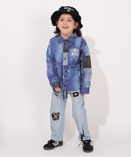 BABYDOLL（ベビードール）の「コーチジャケット 1384K（ナイロンジャケット・キッズ・ブラック/ライトインディゴブルー・100cm/120cm/130cm/90cm/110cm）」の4枚目の写真