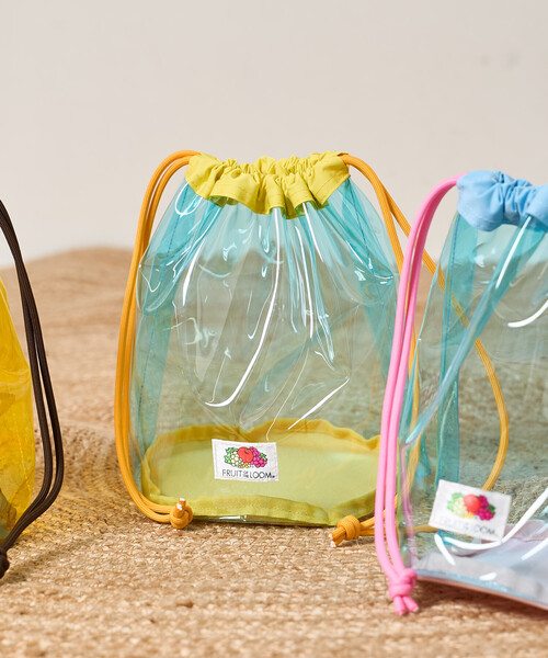FREAK'S STORE(フリークスストア)の「FRUIT OF THE LOOM × FREAK'S STORE/フルーツオブザルーム 別注 クリア 巾着バッグ/PVCバッグ(ハンドバッグ・レディース・イエロー/ピンク/ブルー・ONE SIZE)」の10枚目の写真