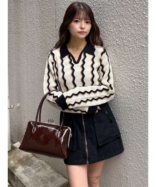 MURUA（ムルーア）の「フレームスクエアバッグ（ショルダーバッグ・レディース・ブラック/ブラウン・FREE）」の14枚目の写真