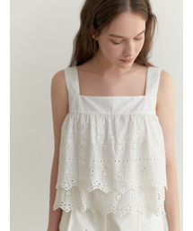 RE_L（リエル）の「Trimming lace blouse (white)（シャツ/ブラウス）」