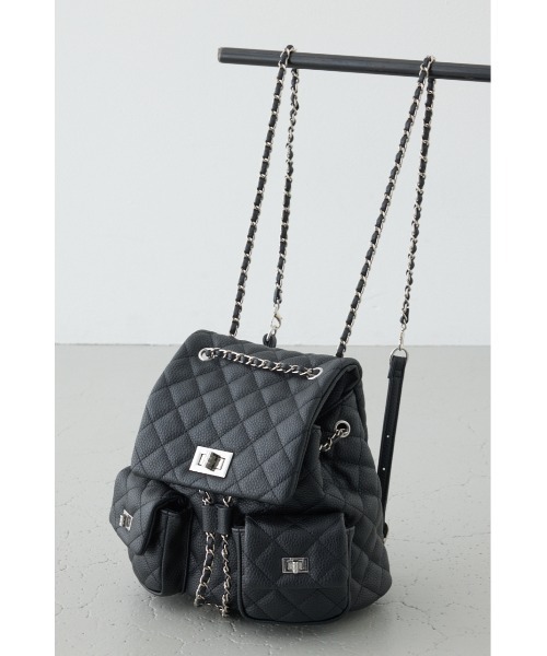 AZUL by moussy（アズールバイマウジー）の「【WEB限定】3WAYキルティングリュック（バックパック/リュック・レディース・ブルー/グレイッシュベージュ/ブラック・FREE）」の4枚目の写真