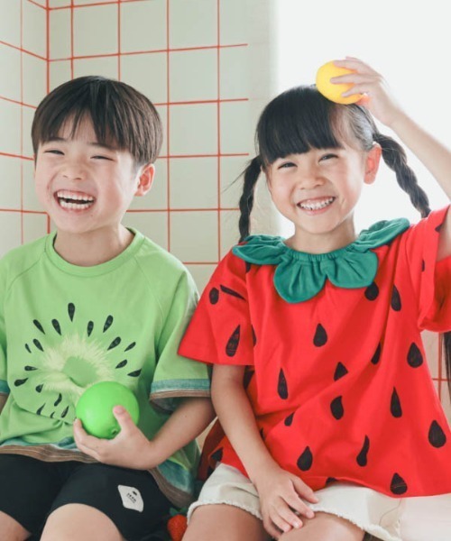 nicohrat(ニコフラート)の「nicohrat/ニコフラート いちご・パインなりきり Tシャツ(Tシャツ/カットソー・キッズ・ピンク/レッド/イエロー・100cm/110cm/120cm/130cm/140cm/90cm)」の13枚目の写真