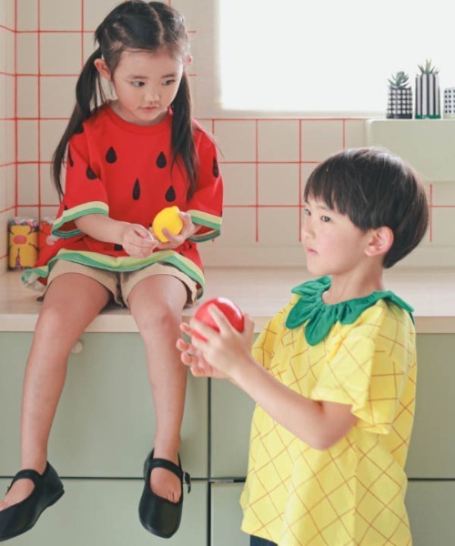 nicohrat(ニコフラート)の「nicohrat/ニコフラート いちご・パインなりきり Tシャツ(Tシャツ/カットソー・キッズ・ピンク/レッド/イエロー・100cm/110cm/120cm/130cm/140cm/90cm)」の16枚目の写真