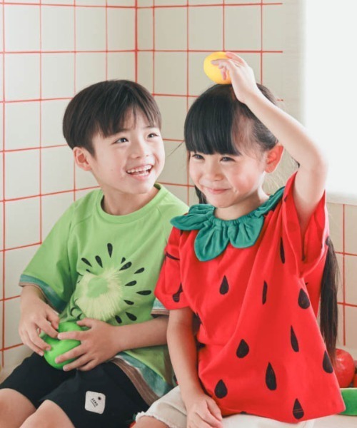 nicohrat(ニコフラート)の「nicohrat/ニコフラート いちご・パインなりきり Tシャツ(Tシャツ/カットソー・キッズ・ピンク/レッド/イエロー・100cm/110cm/120cm/130cm/140cm/90cm)」の14枚目の写真