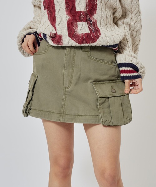 atmos pink（アトモスピンク）の「atmos pink 2way Military Skirt / アトモス ピンク 2ウェイ ミリタリー スカート（スカート・レディース・オリーブ/ピンク・M/S）」の2枚目の写真