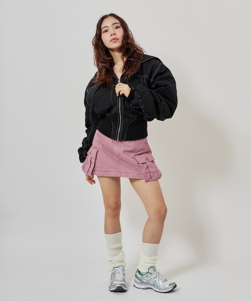 atmos pink（アトモスピンク）の「atmos pink 2way Military Skirt / アトモス ピンク 2ウェイ ミリタリー スカート（スカート・レディース・オリーブ/ピンク・M/S）」の3枚目の写真