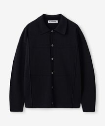 BLOND9（ブロンドナイン）の「ソフトポインテッドあごカラーニットシャツ_ブラック（ニット/セーター）」