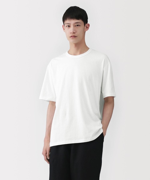 MUJI Labo〕紳士 昔ながらの製法で編み立てた天竺クルーネック半袖T