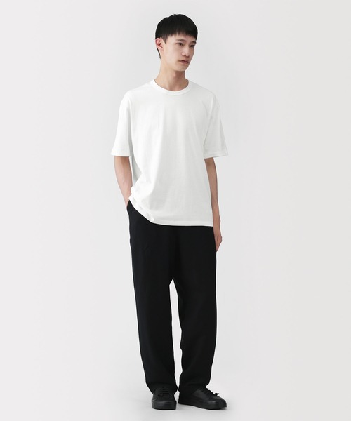 MUJI Labo(ムジラボ)の「〔MUJI Labo〕紳士 昔ながらの製法で編み立てた天竺クルーネック半袖Tシャツ(Tシャツ/カットソー・メンズ・サンドベージュ/ホワイト/ブラック/パープル系/ブルー・S/M/L/XL)」の6枚目の写真