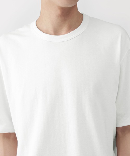 MUJI Labo(ムジラボ)の「〔MUJI Labo〕紳士 昔ながらの製法で編み立てた天竺クルーネック半袖Tシャツ(Tシャツ/カットソー・メンズ・サンドベージュ/ホワイト/ブラック/パープル系/ブルー・S/M/L/XL)」の9枚目の写真