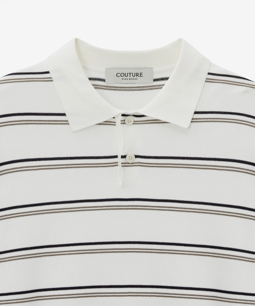 MINDBRIDGE（マインドブリッジ）の「[COUTURE]ストライプセミオーバーフィットカラーニット（ニット/セーター・メンズ・アイボリー・100/110/95/105）」の8枚目の写真