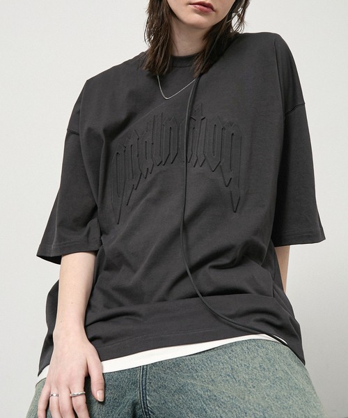 Alfred Alex（アルフレッドアレックス）の「【Alfred Alex】Vintage Embossed Oversized Tee / ヴィンテージライク エンボス オーバーサイズ Tシャツ（Tシャツ/カットソー・メンズ・ワイン/ブラック/グレイッシュブルー/ブラック系・L/M）」の20枚目の写真
