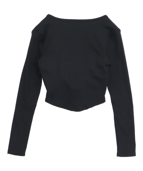 ANAP（アナップ）の「VネックぴたっとロングTシャツ（Tシャツ/カットソー・レディース・ホワイト/ブラック・F）」の9枚目の写真