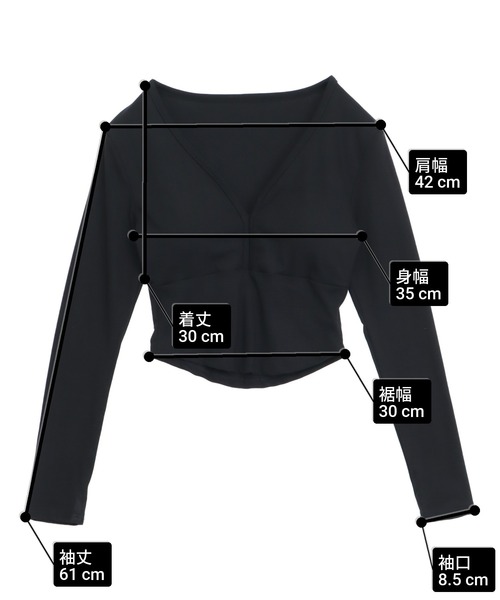 ANAP（アナップ）の「VネックぴたっとロングTシャツ（Tシャツ/カットソー・レディース・ホワイト/ブラック・F）」の3枚目の写真