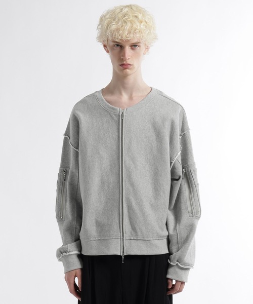 HARE（ハレ）の「2WAYピグメントZIPスウェット(HARE)（スウェット・メンズ・パープル/ライトグレー/チャコールグレー・FREE）」の9枚目の写真